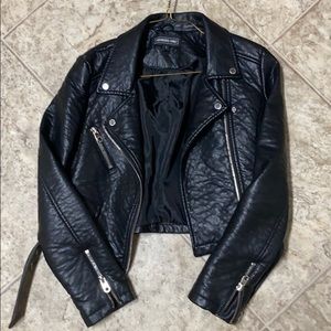 Women’s black faux leather jacket